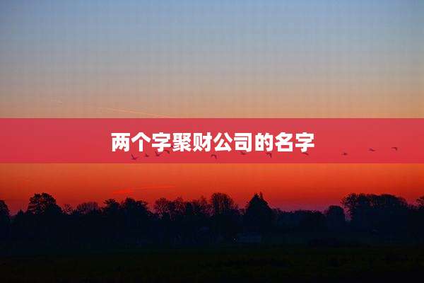 两个字聚财公司的名字