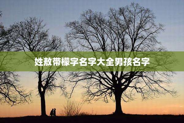 姓敖带檬字名字大全男孩名字