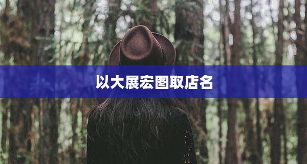 以大展宏图取店名