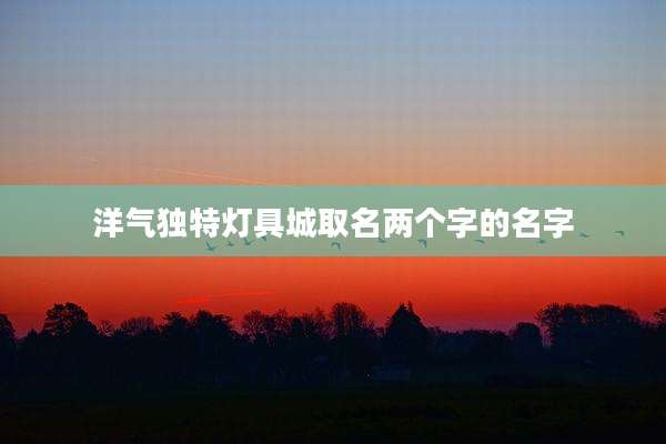 洋气独特灯具城取名两个字的名字