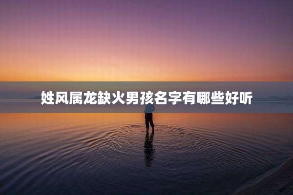 姓风属龙缺火男孩名字有哪些好听