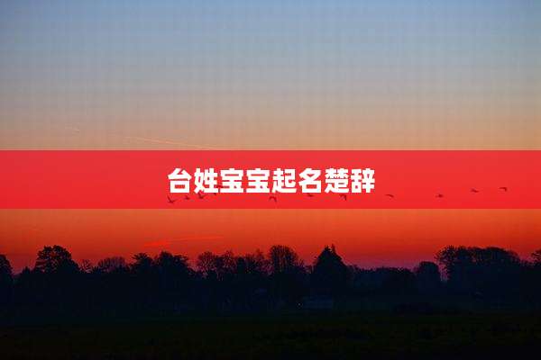 台姓宝宝起名楚辞