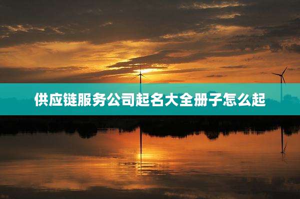 供应链服务公司起名大全册子怎么起