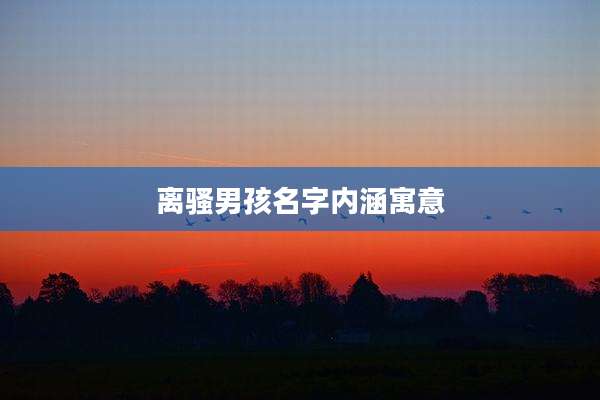 离骚男孩名字内涵寓意
