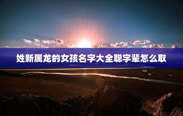姓新属龙的女孩名字大全聪字辈怎么取