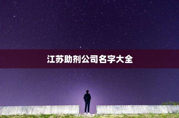 江苏助剂公司名字大全