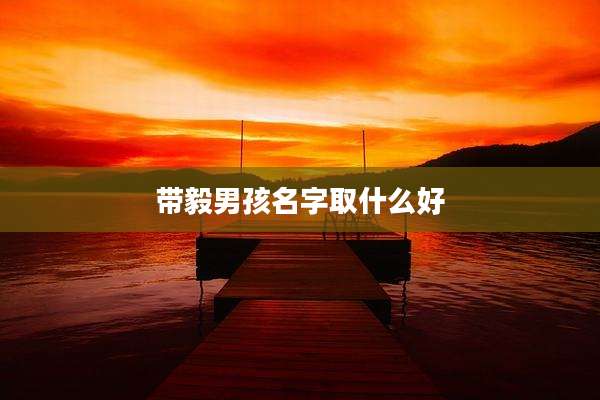 带毅男孩名字取什么好
