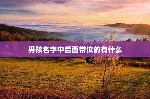 男孩名字中后面带汝的有什么