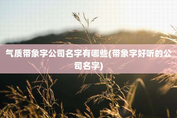 气质带象字公司名字有哪些(带象字好听的公司名字)