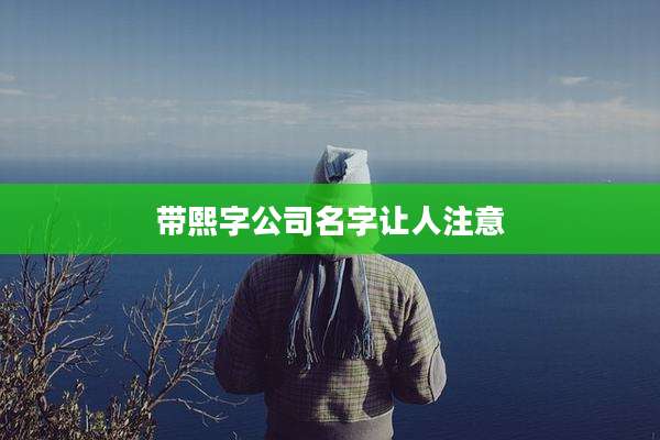 带熙字公司名字让人注意
