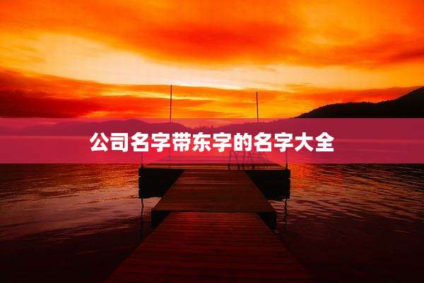 公司名字带东字的名字大全