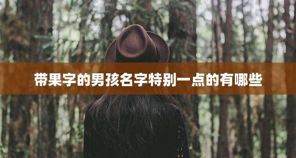 带果字的男孩名字特别一点的有哪些