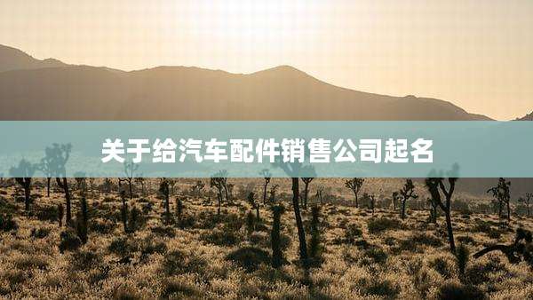 关于给汽车配件销售公司起名