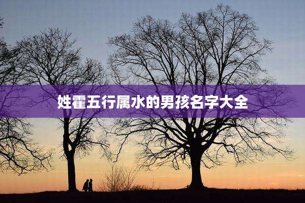 姓霍五行属水的男孩名字大全