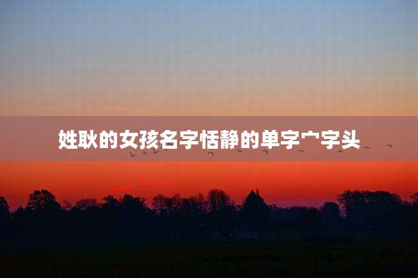 姓耿的女孩名字恬静的单字宀字头