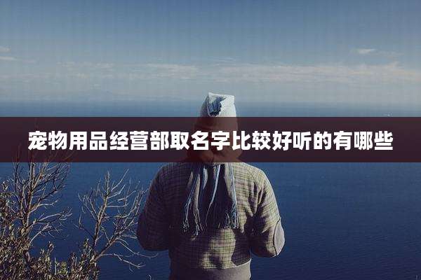 宠物用品经营部取名字比较好听的有哪些