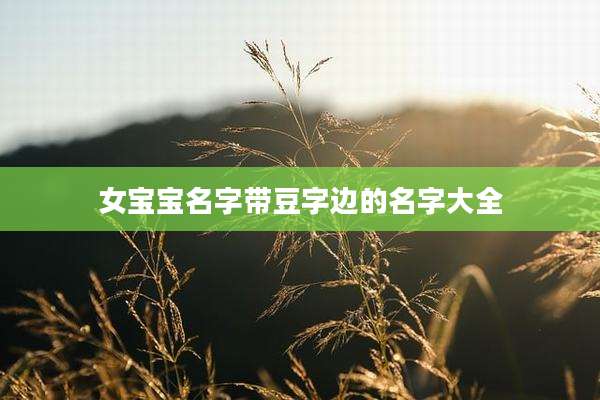 女宝宝名字带豆字边的名字大全
