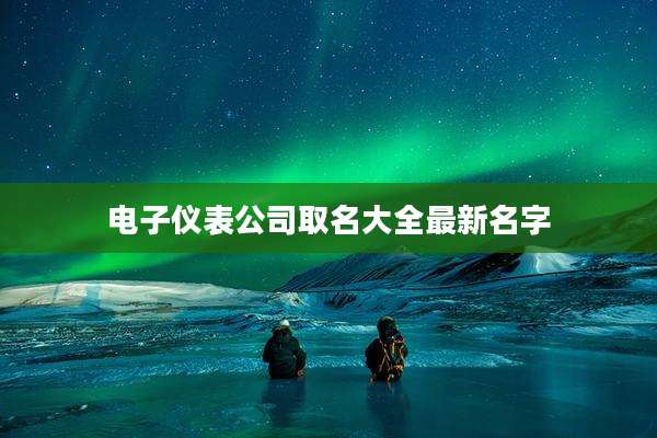 电子仪表公司取名大全最新名字