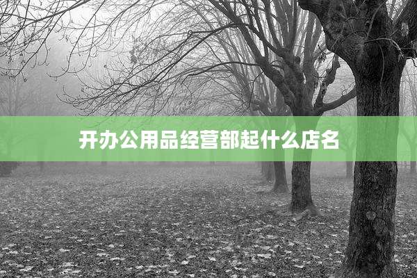 开办公用品经营部起什么店名