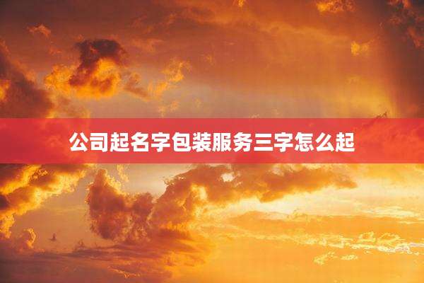 公司起名字包装服务三字怎么起