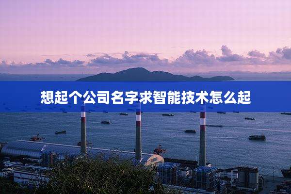 想起个公司名字求智能技术怎么起