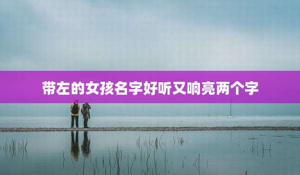 带左的女孩名字好听又响亮两个字
