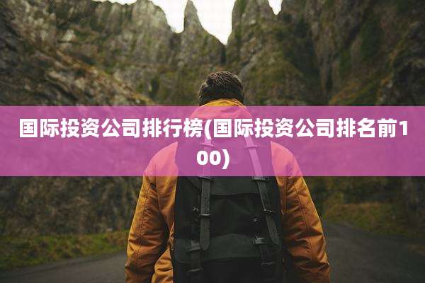 国际投资公司排行榜(国际投资公司排名前100)