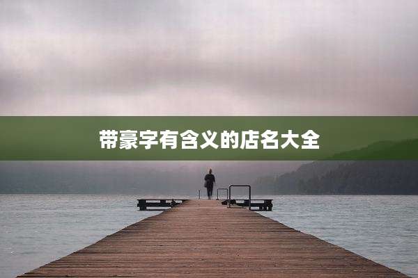带豪字有含义的店名大全