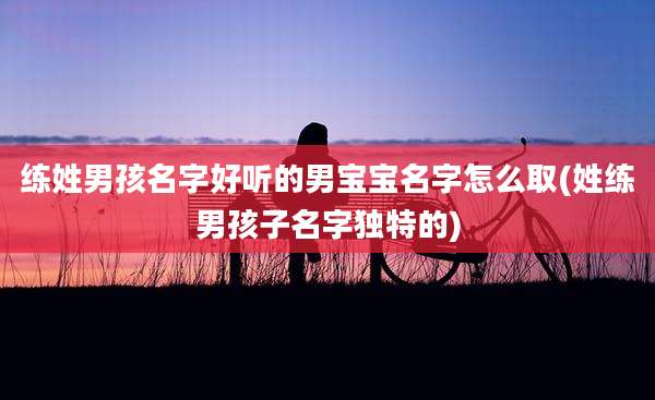 练姓男孩名字好听的男宝宝名字怎么取(姓练男孩子名字独特的)