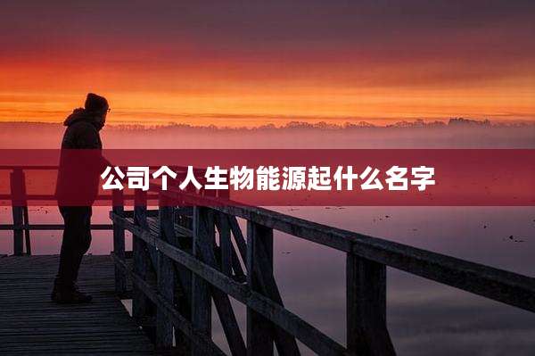 公司个人生物能源起什么名字