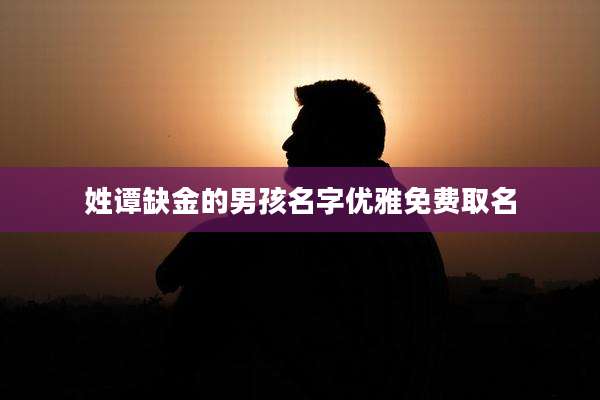 姓谭缺金的男孩名字优雅免费取名