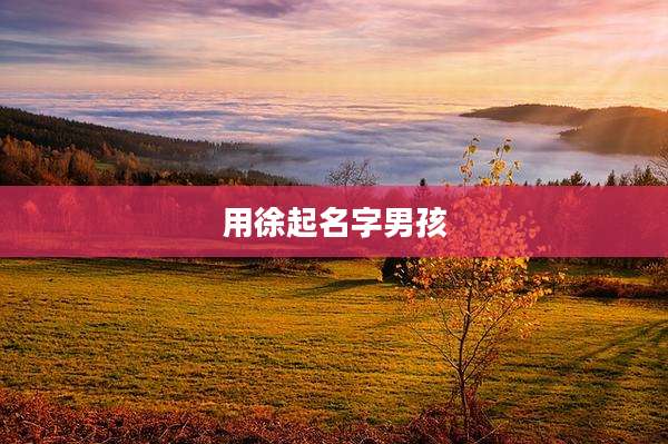 用徐起名字男孩