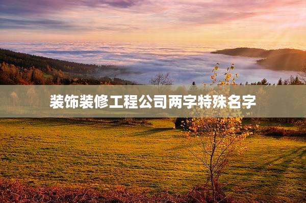 装饰装修工程公司两字特殊名字