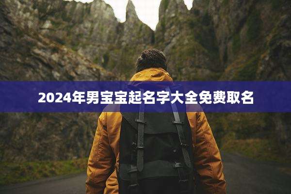 2024年男宝宝起名字大全免费取名
