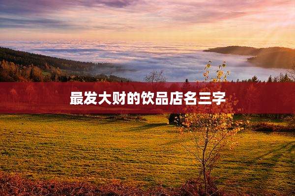 最发大财的饮品店名三字