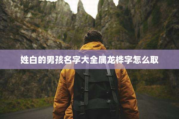 姓白的男孩名字大全属龙桦字怎么取