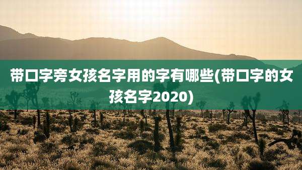 带口字旁女孩名字用的字有哪些(带口字的女孩名字2020)