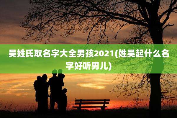 吴姓氏取名字大全男孩2021(姓吴起什么名字好听男儿)