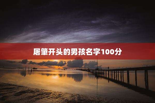 屠肇开头的男孩名字100分