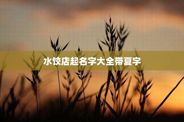 水饺店起名字大全带夏字