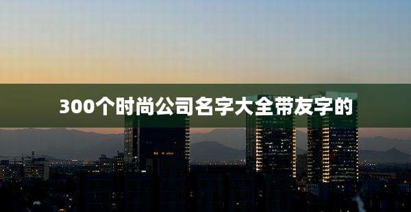 300个时尚公司名字大全带友字的