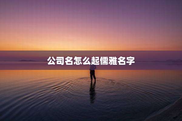 公司名怎么起儒雅名字