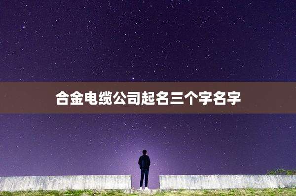 合金电缆公司起名三个字名字