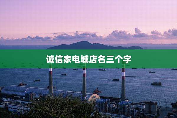 诚信家电城店名三个字