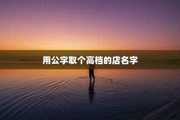 用公字取个高档的店名字