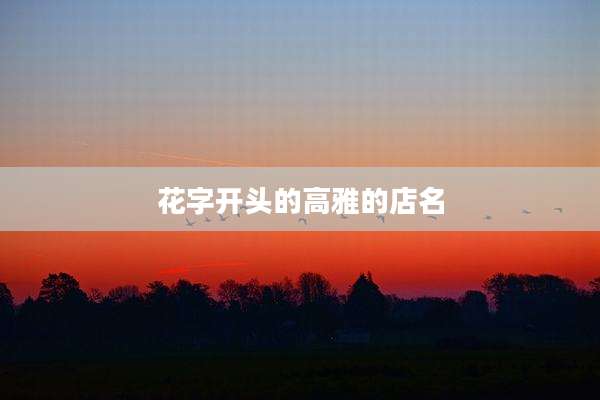 花字开头的高雅的店名
