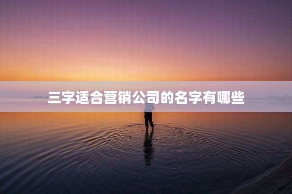 三字适合营销公司的名字有哪些