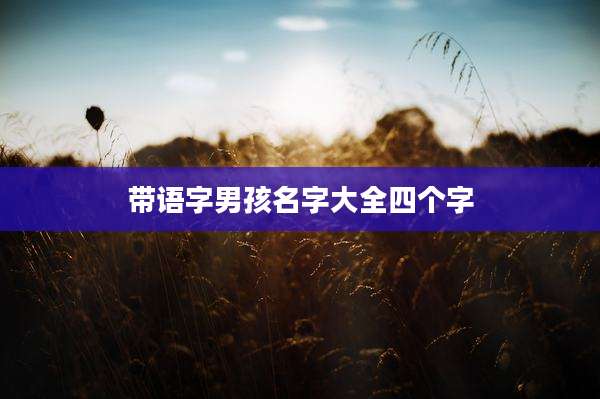 带语字男孩名字大全四个字