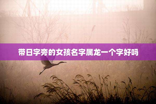 带日字旁的女孩名字属龙一个字好吗