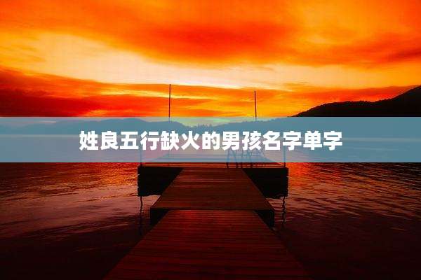 姓良五行缺火的男孩名字单字